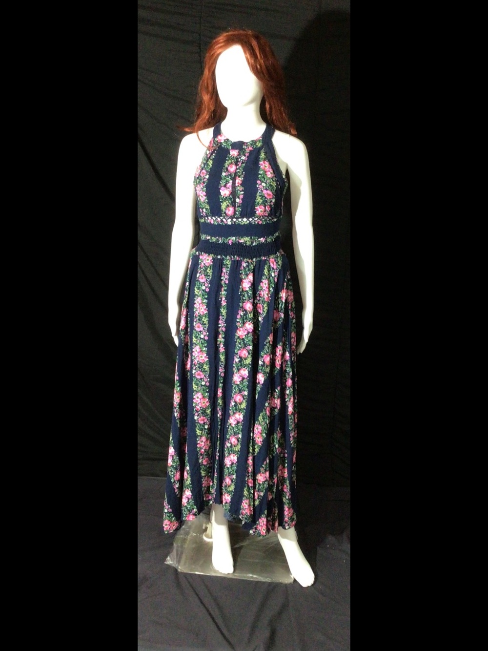 Halter Sleeveless Floral Split Long Backless Dress